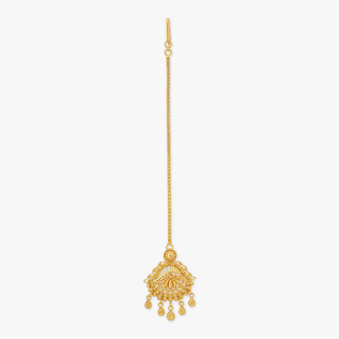 Ornate Halo Gold Maang Tikka