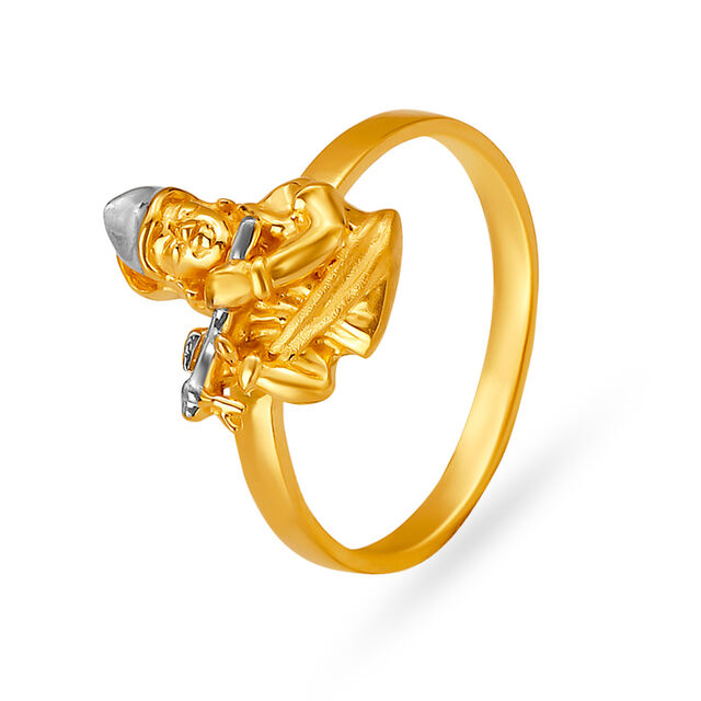 Marvellous 22 Karat Gold Lord Krishna Motif Ring,,hi-res image number null