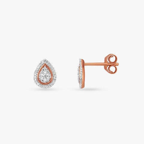 Dewdrop Bloom Diamond Stud Earrings