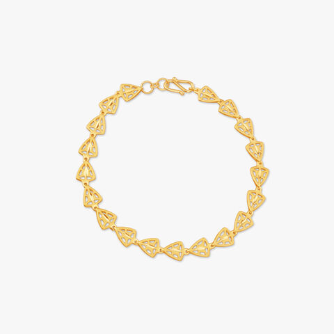 Textured Oval Gold Bracelet