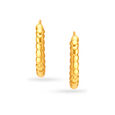 22 KT Yellow Gold Graceful Beaded Hoop Earrings,,hi-res image number null