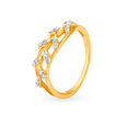 Leaf Pattern Contemporary Diamond Finger Ring,,hi-res image number null