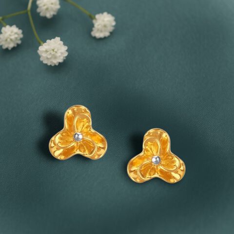 Little Loop Gold Stud Earrings for Kids
