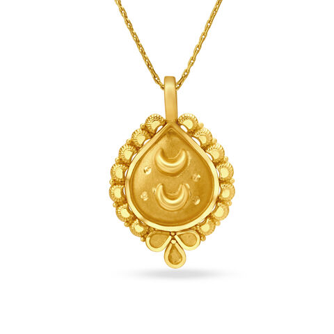 Pear Shape Filigree Gold Pendant