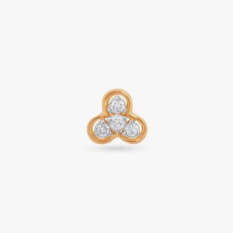 Triple Petal Diamond Nose Pin