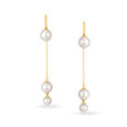 14KT Yellow Gold Pearl Drop Earrings,,hi-res image number null