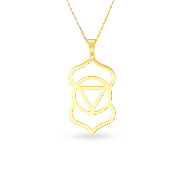 Stylish Ajna Chakra Gold Pendant,,hi-res image number null