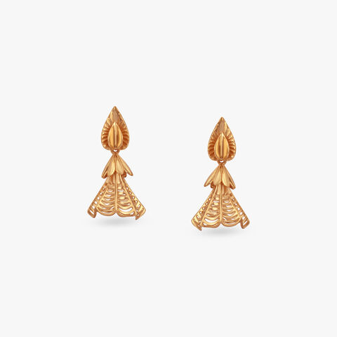 Regal Radiance Gold Jhumka Earrings