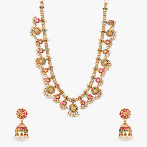 Gold Temple Jhumka Haar Set