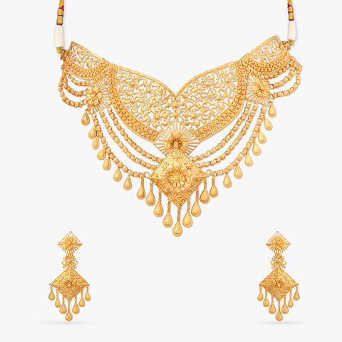 Majestic Peacock Gold Necklace Set