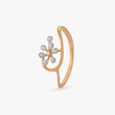 Floral Curve Diamond Ring