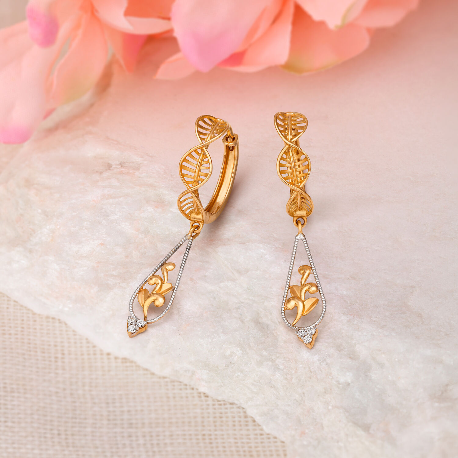 Gold round earrings discount designs