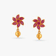 Graceful Spiral Ruby Pendant with Chain and Earrings Set,,hi-res image number null