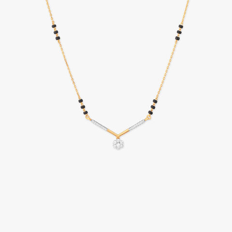Angular Petal Diamond Mangalsutra