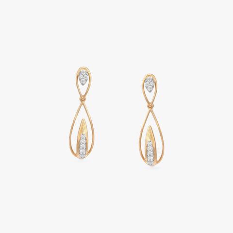 Floating Teardrop Diamond Drop Earrings