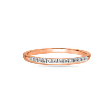 14Kt Rose Gold Sophisticated Shine Diamond Finger Ring