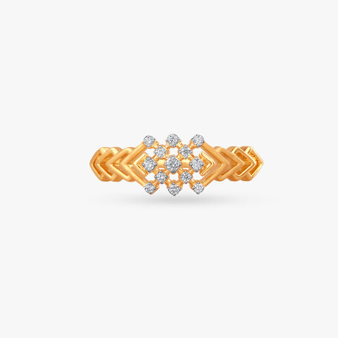 Chevron Charm Diamond Ring