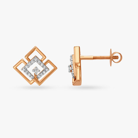 Minimalistic Chic Diamond Stud Earrings