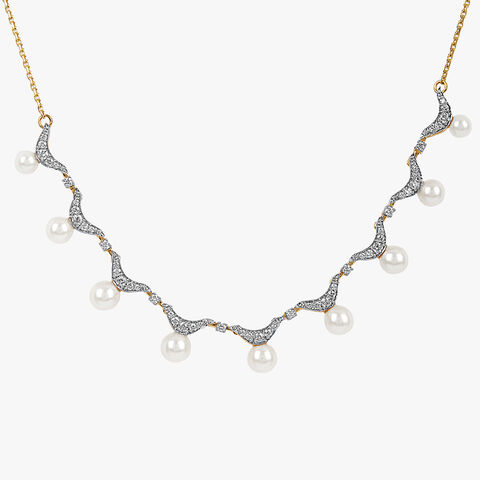 Moonlit Wave Diamond Necklace Set
