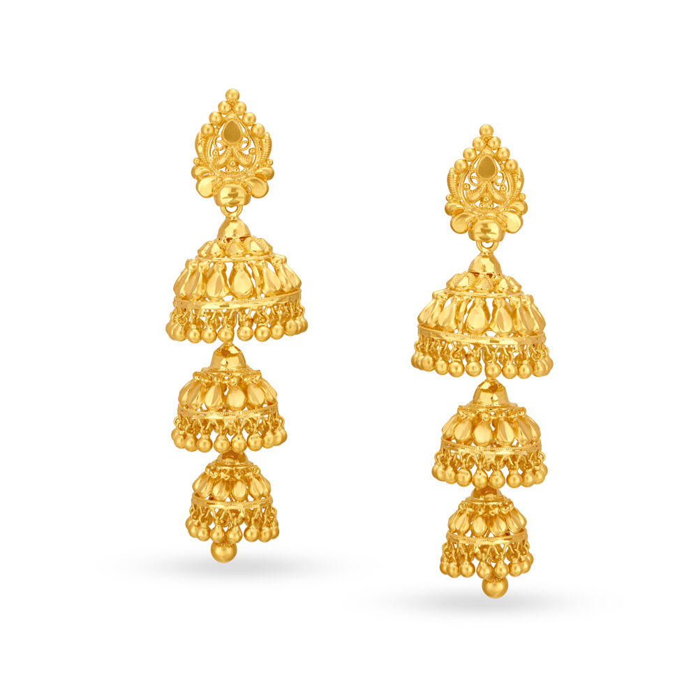 Gold 3 step clearance jhumka