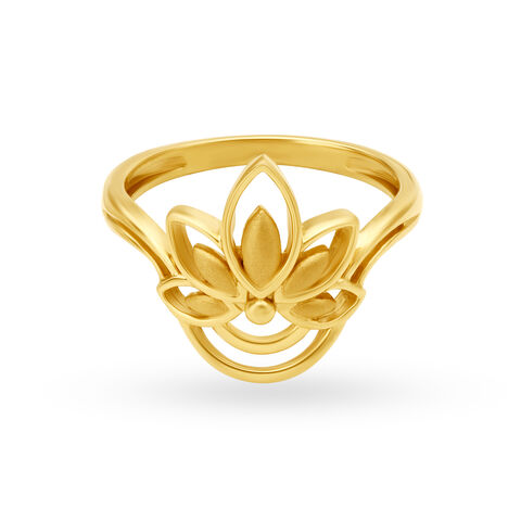 Glorious 22 Karat Yellow Gold Lotus Finger Ring alternate view 1