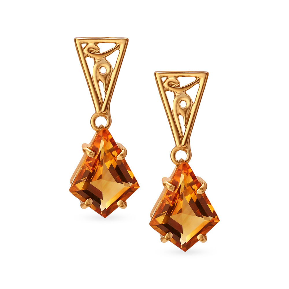 Buy Citrine Drop Earringsgold Fill Sterling Silver Simple Dangle Online in  India  Etsy