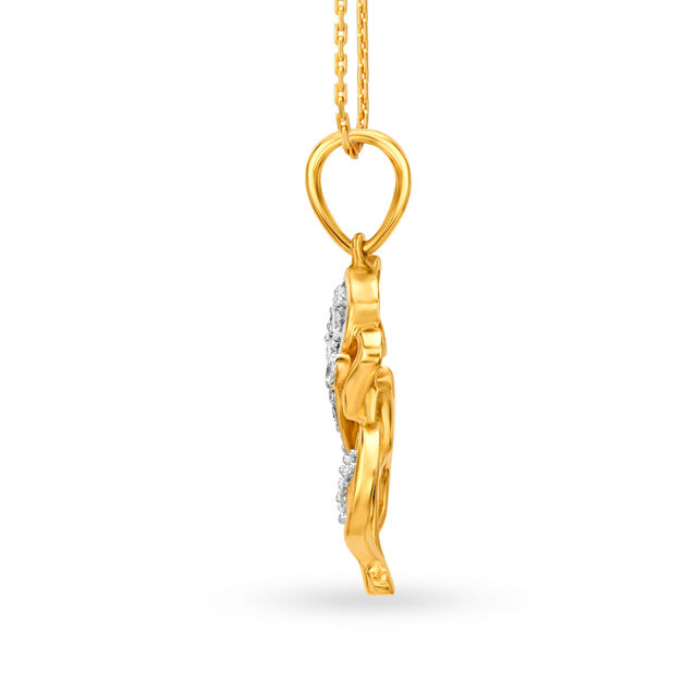 Artistic Diamond Studded Lord Ganesha Pendant,,hi-res image number null