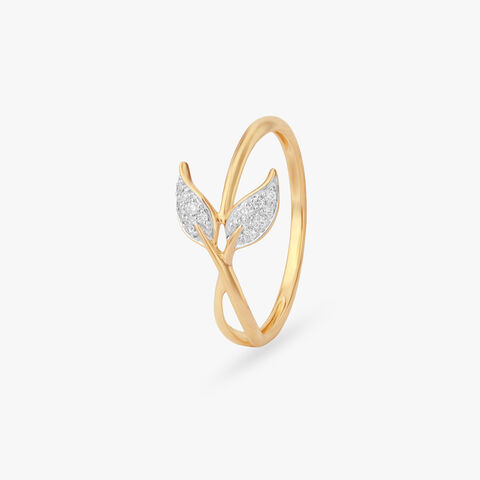 Whispering Leaf Diamond Ring