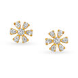 Enchanting Floral Gold Stud Earrings for Kids,,hi-res image number null