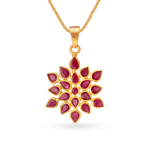 Dazzling Dahlia Ruby Pendant