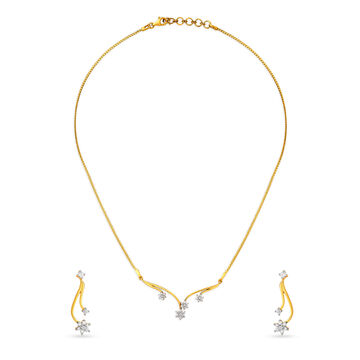 Sublime Floral Gold and Diamond Necklace Set