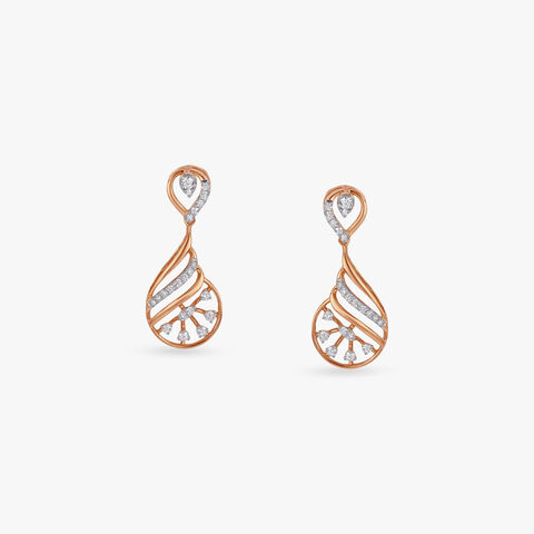 Whirling Vine Diamond Drop Earrings