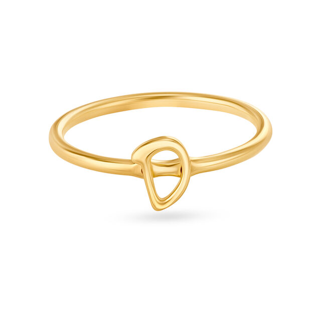 Letter D 14KT Yellow Gold Initial Ring,,hi-res image number null