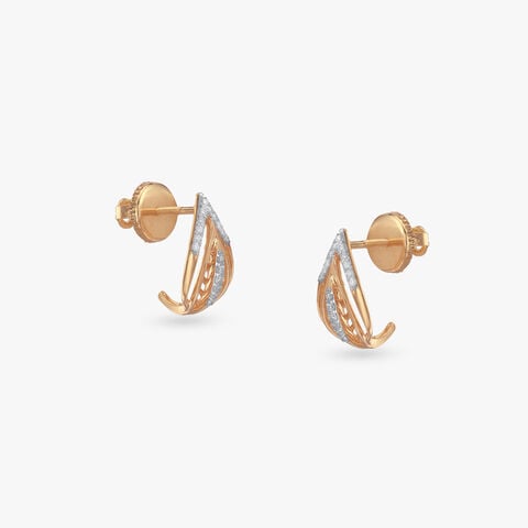 Leafline Spark Diamond Hoop Earrings