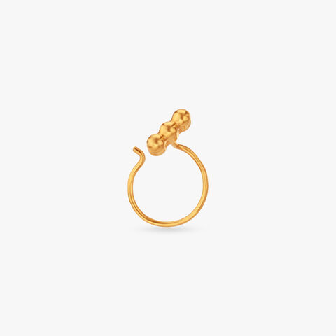 Sculpted Trio Gold Nose Pin