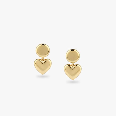 Dancing Heart Gold Drop Earrings