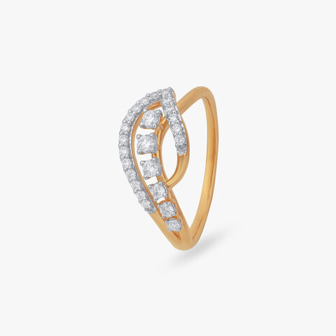 Leaf Swirl Diamond Ring