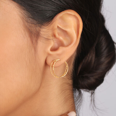 Universe Swirls  14Kt Hoop Earring