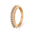 Chic 18 Karat Rose Gold And Diamond Finger Ring,,hi-res image number null