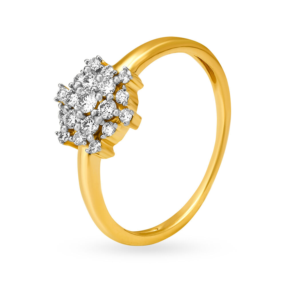 Intricate 18 Karat Gold And Diamond Floral Ring