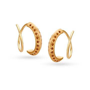 14 Karat Yellow Gold Stylish Hoop Earrings