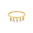 14KT Yellow- White Color Blue Lagoon Finger Ring,,hi-res image number null