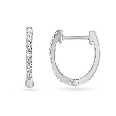 Refined Arc Diamond Hoop Earrings
