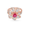 Gorgeous Floral Gold and Diamond Finger Ring,,hi-res image number null