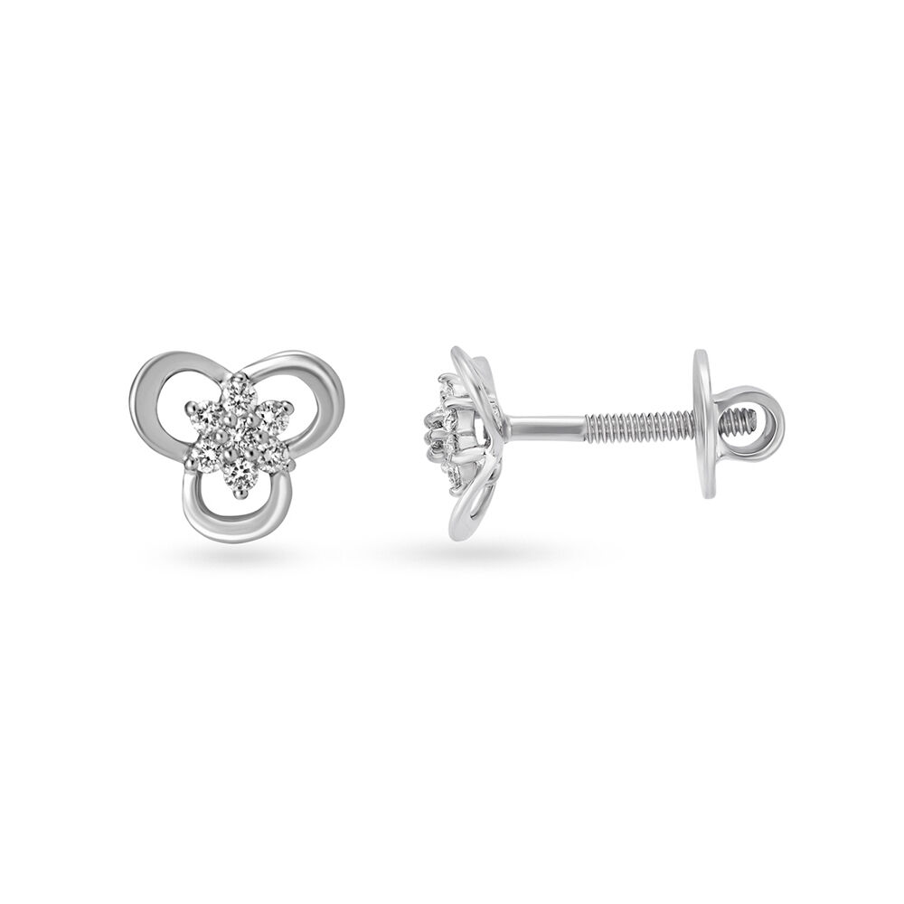 Simple 950 Pure Platinum And Diamond Studs