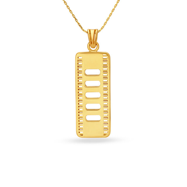 Attractive Laser Cut Gold Pendant For Men,,hi-res image number null