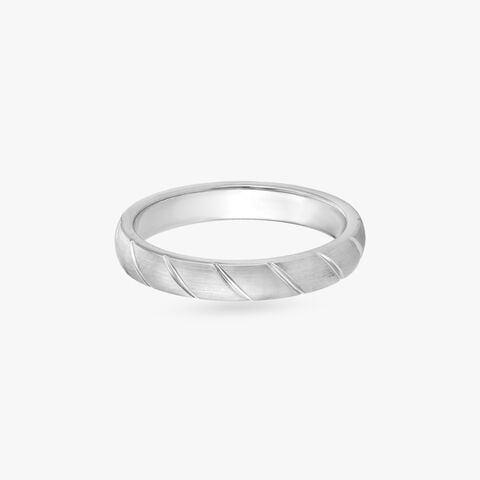 Sleek Groove Platinum Ring For Men