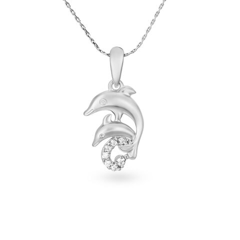 Dolphin Duo Silver Pendant