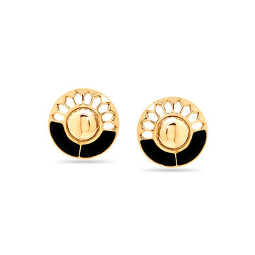 14 KT Yellow Gold Radiant Stud Earrings