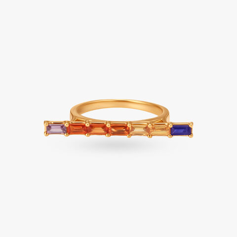 Rainbow Harmony Gold Finger Ring
